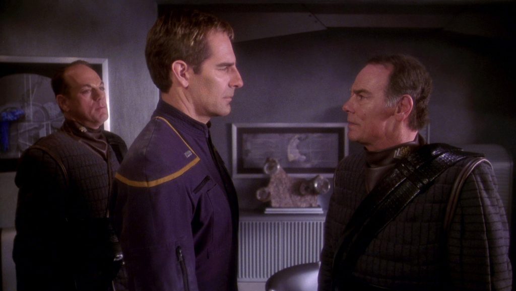 Scott Bakula e Dean Stockwel sul set di Star Trek: Enterprise