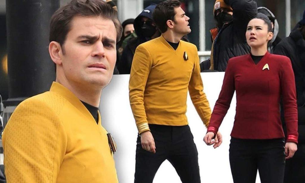 Paul Wesley sul set di Star Trek: Strange New Worlds nelle vie di Toronto