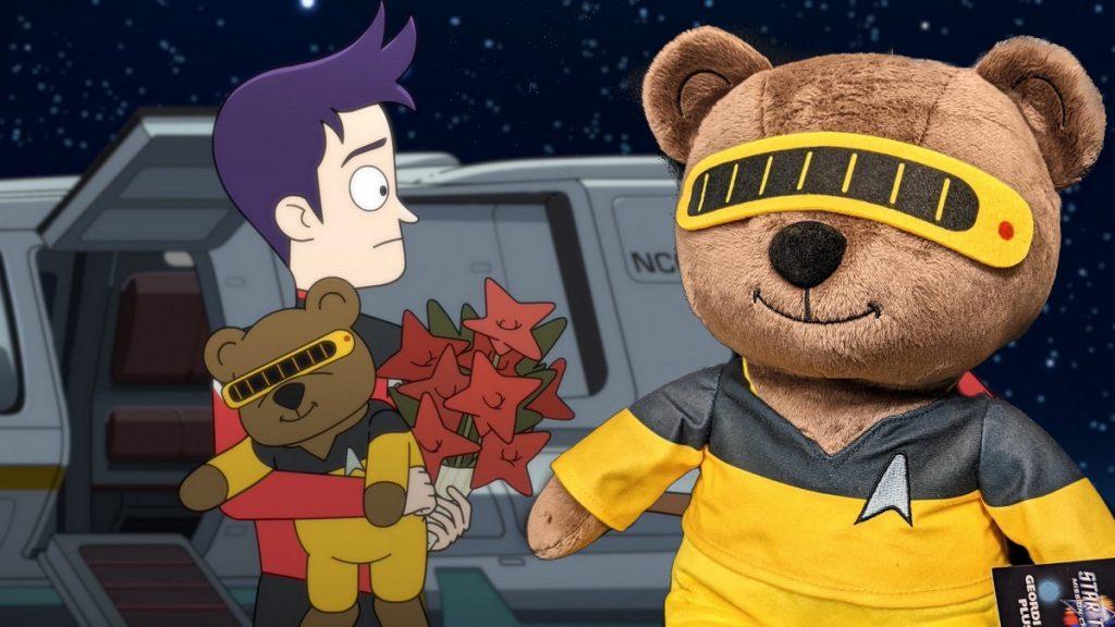 Il Peluche Geordi Bear Di “Lower Decks” in vendita a “Mission Chicago”