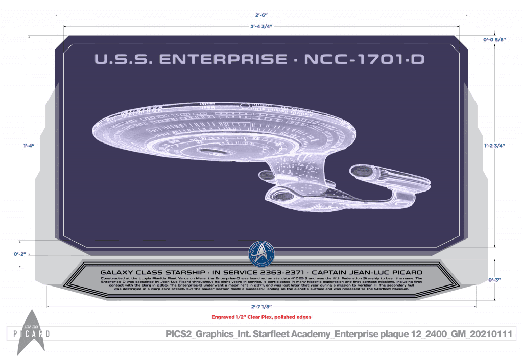 Star Trek: Picard - Targa USS.Enterprise NCC-1701-D