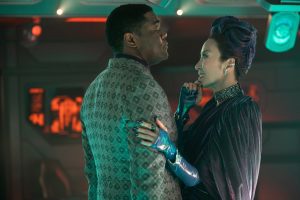 Sam Richardson nel ruolo di Quasi e Michelle Yeoh nel ruolo di Georgiou in Star Trek: Section 31, in streaming su Paramount+, 2025. Credito fotografico: Jan Thijs/Paramount+