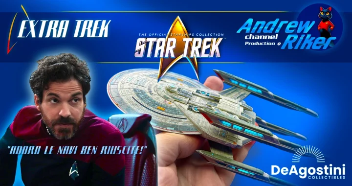 Il Capitano Cristóbal "Chris" Rios con una citazione entusiasta e il modellino della USS Stargazer.